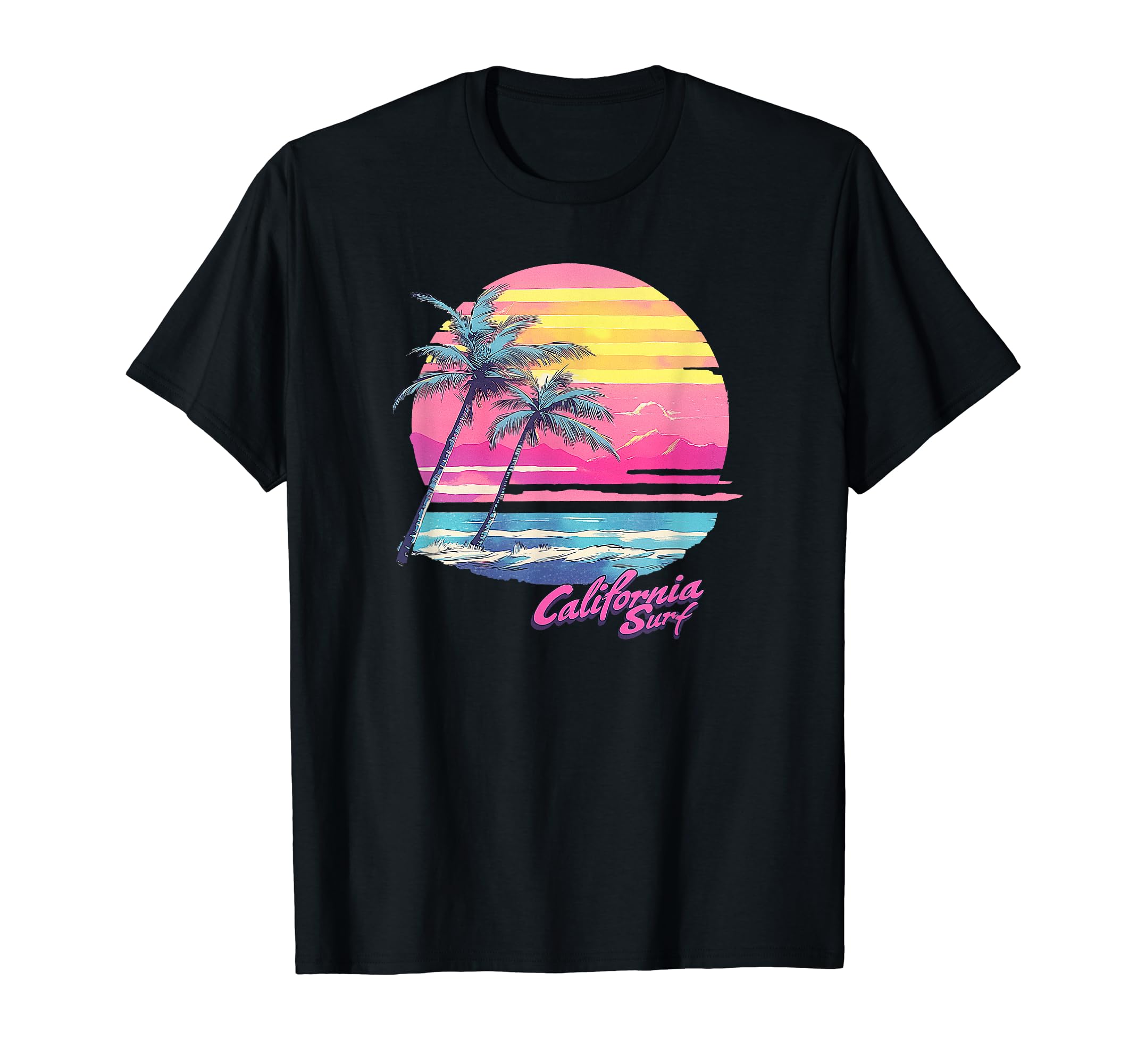 California Surf 80S Synthwave T-Shirt - Casual Everyday Wear Men Women - T-Shirt, Sweatshirt, Hoodie
