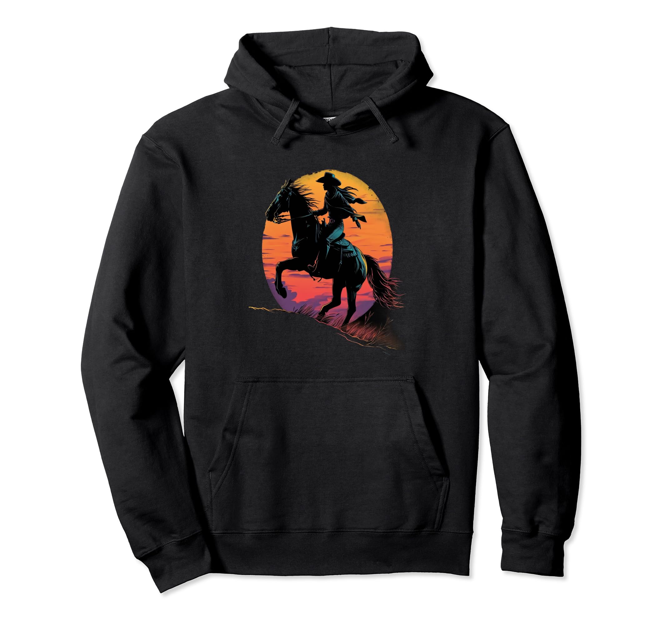 Horse Riding Rodeo Cowgirl Western Hoodie - Unique Graphic Unisex - T-Shirt, Sweatshirt, Hoodie