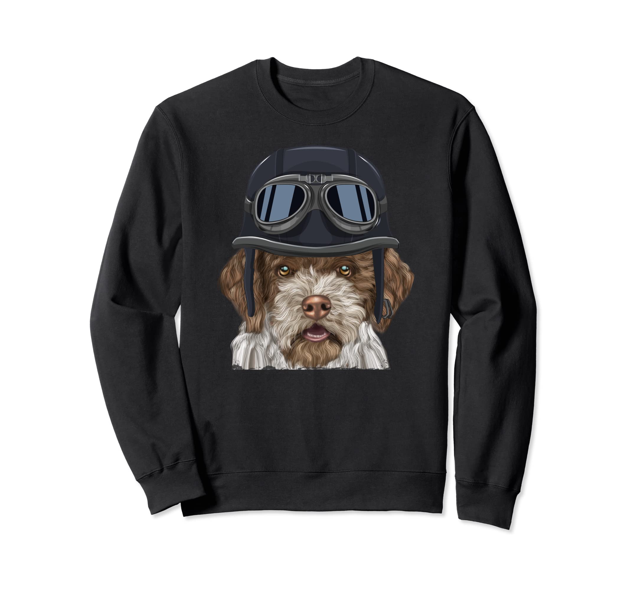 Funny Motorcycle Helmet Lagotti Sweatshirt - Casual Everyday Wear Unisex - T-Shirt, Sweatshirt, Hoodie