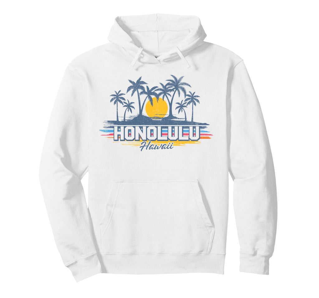 Honolulu Hawaii Beach Sunset Hawaiian Hoodie - Casual Everyday Wear Unisex - T-Shirt, Sweatshirt, Hoodie