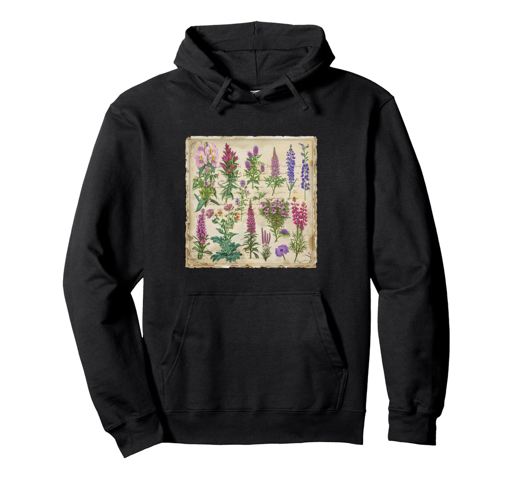 Wildflowers Botanical French Hoodie - Minimalist Print Men Women - T-Shirt, Sweatshirt, Hoodie