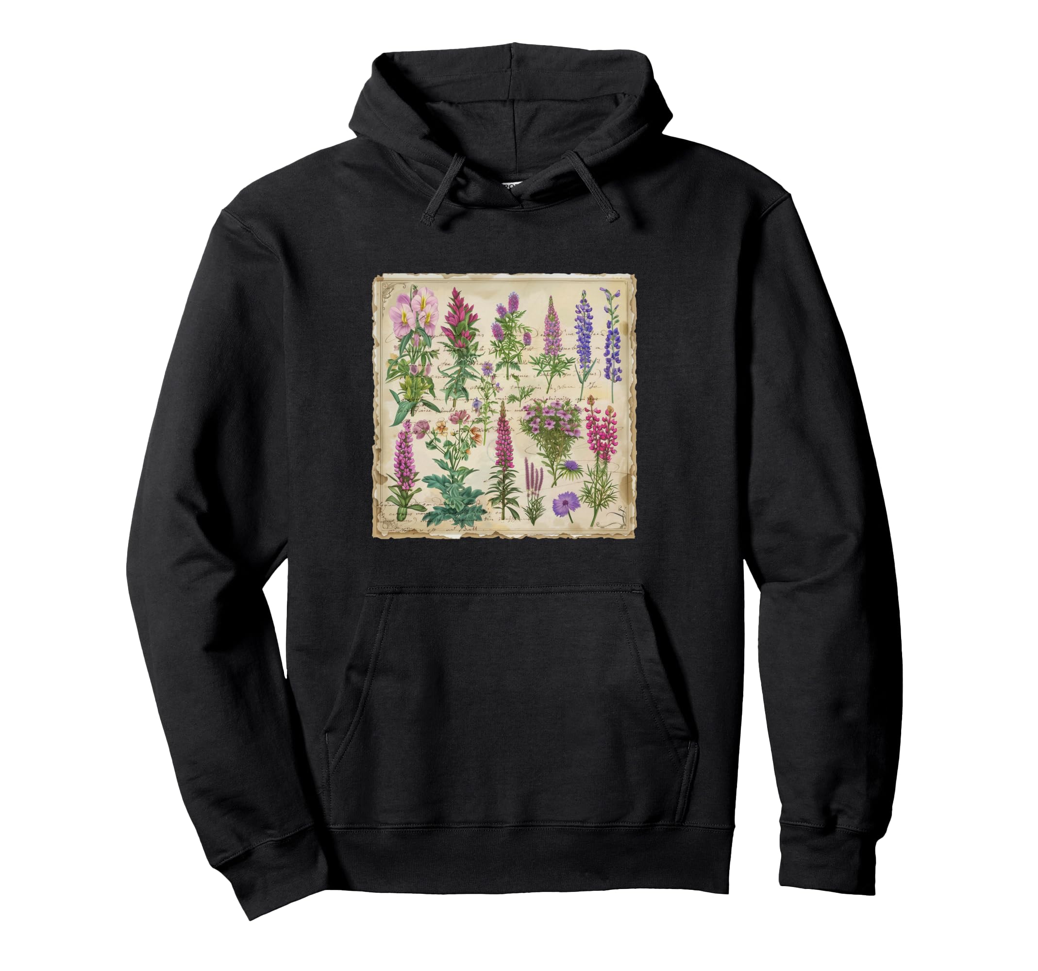 Wildflowers Botanical French Hoodie - Minimalist Print Men Women - T-Shirt, Sweatshirt, Hoodie