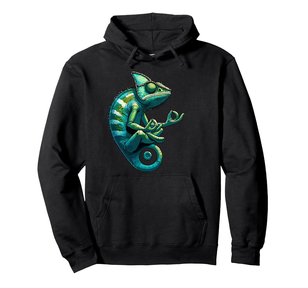 Meditation Chameleon Yoga Pose Hoodie - Custom Art Print Men Women - T-Shirt, Sweatshirt, Hoodie