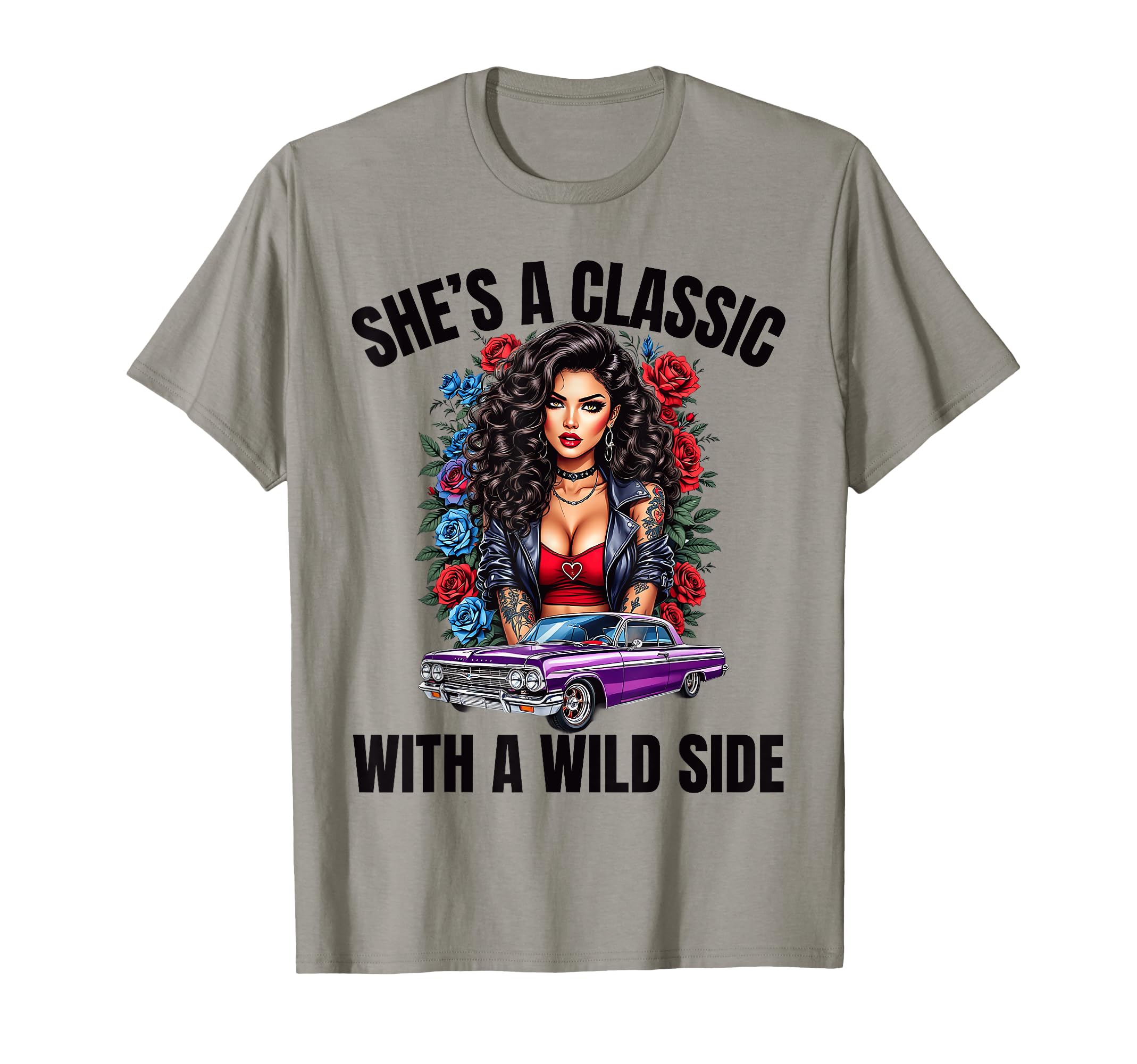 Chola Chicano Mexican Latina Car T-Shirt - Fun Novelty Design for Adults - T-Shirt, Sweatshirt, Hoodie