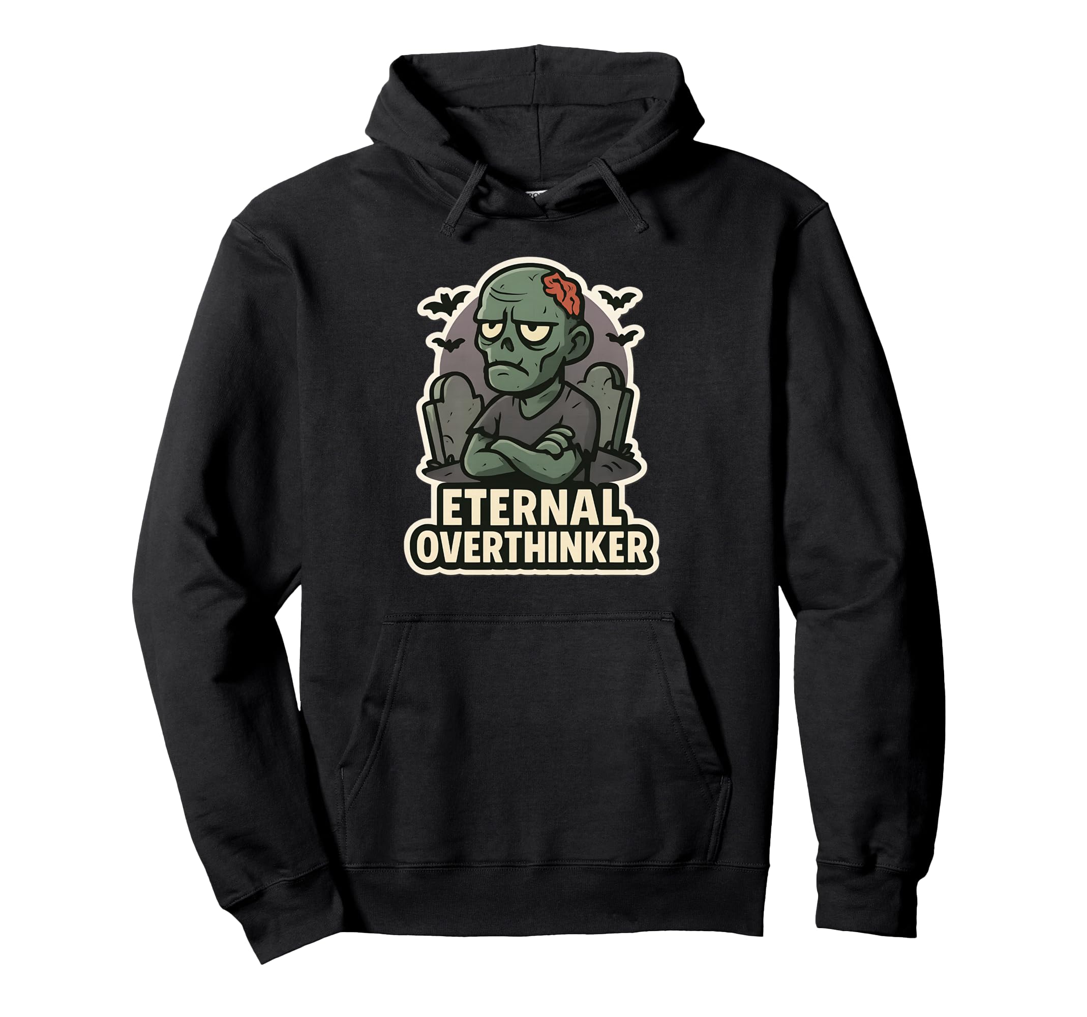Eternal Overthinker Green Zombie Hoodie - Custom Art Print Men Women - T-Shirt, Sweatshirt, Hoodie