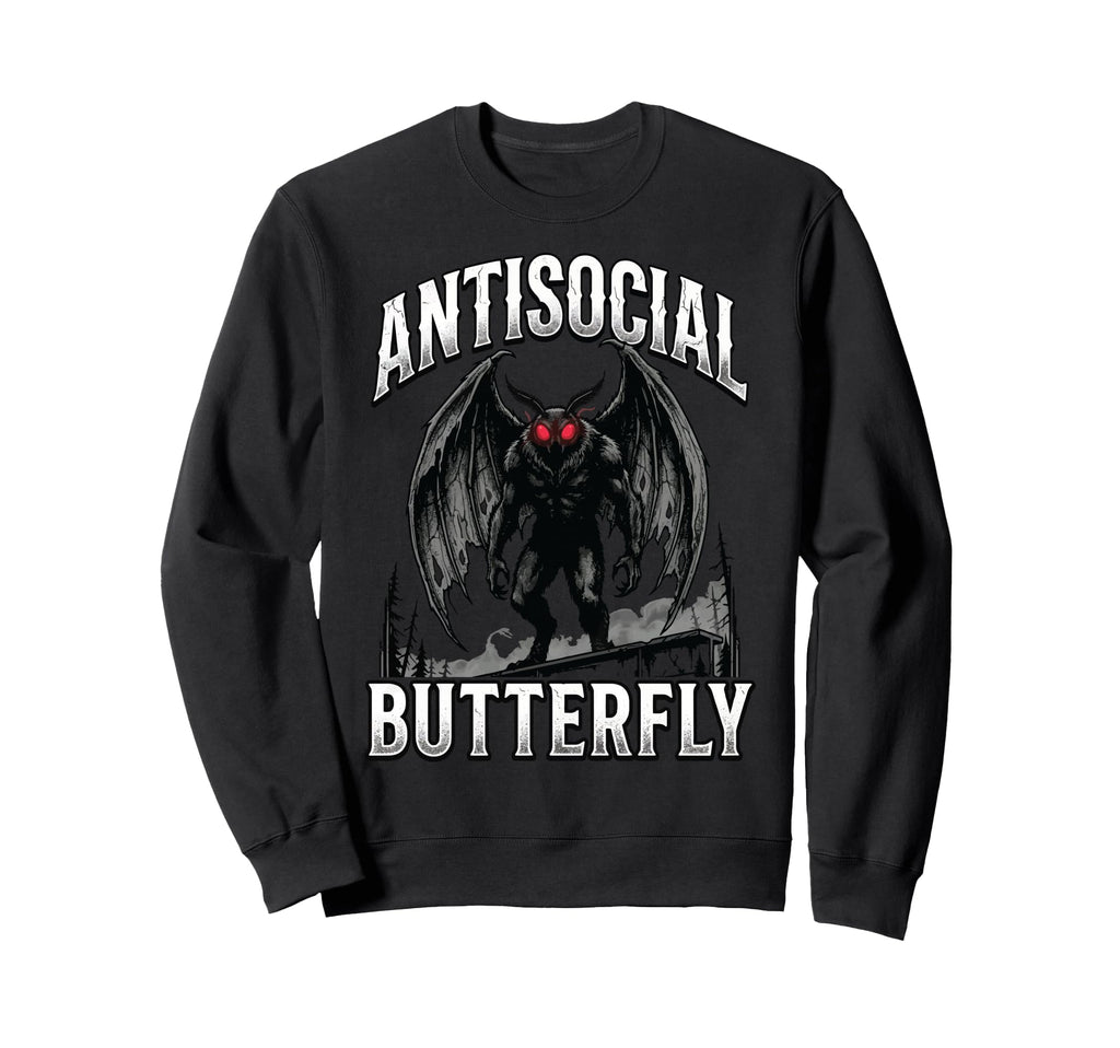 Antisocial Butterfly Sweatshirt - Trendy Graphic Unisex - T-Shirt, Sweatshirt, Hoodie