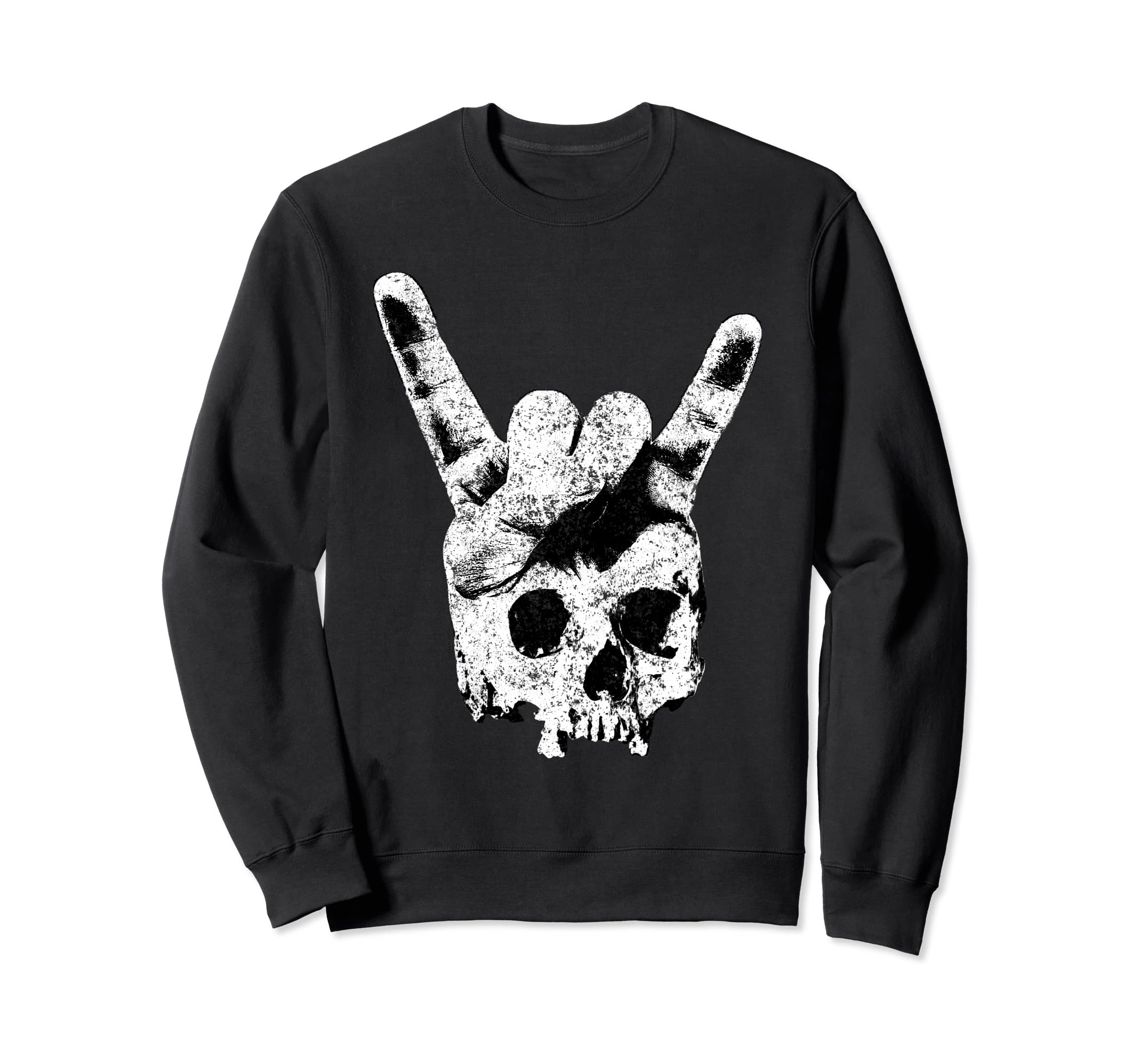 Skull Hand Horns Punk Rock 90S Rock Sweatshirt - Novelty Apparel Unisex - T-Shirt, Sweatshirt, Hoodie