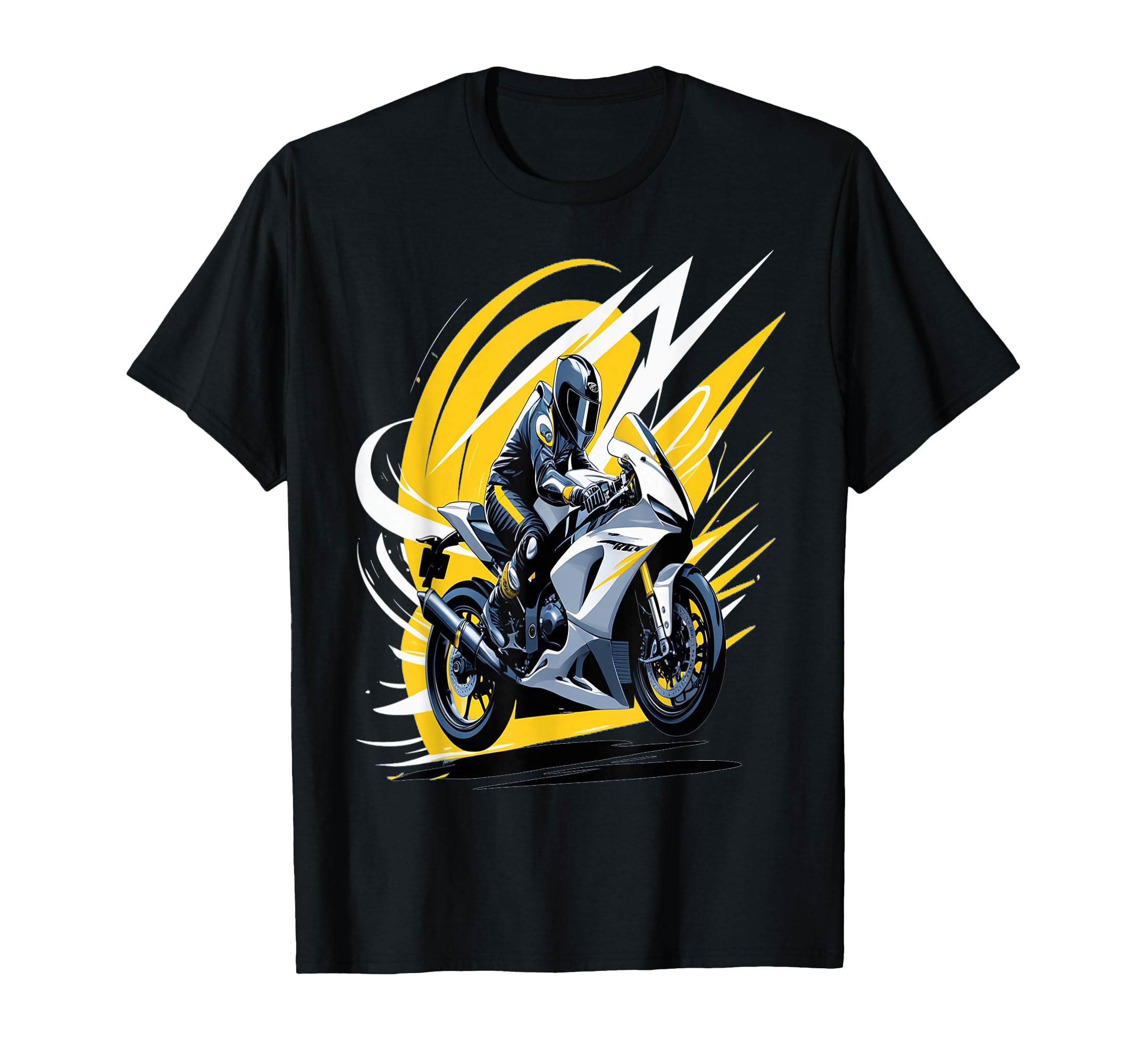 Motorcycle Rider Moto Grand Prix Sun T-Shirt - Custom Art Print for Adults - T-Shirt, Sweatshirt, Hoodie