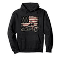 Usa Flag Motorcycle Patriotic America Hoodie - Casual Everyday Wear Unisex - T-Shirt, Sweatshirt, Hoodie