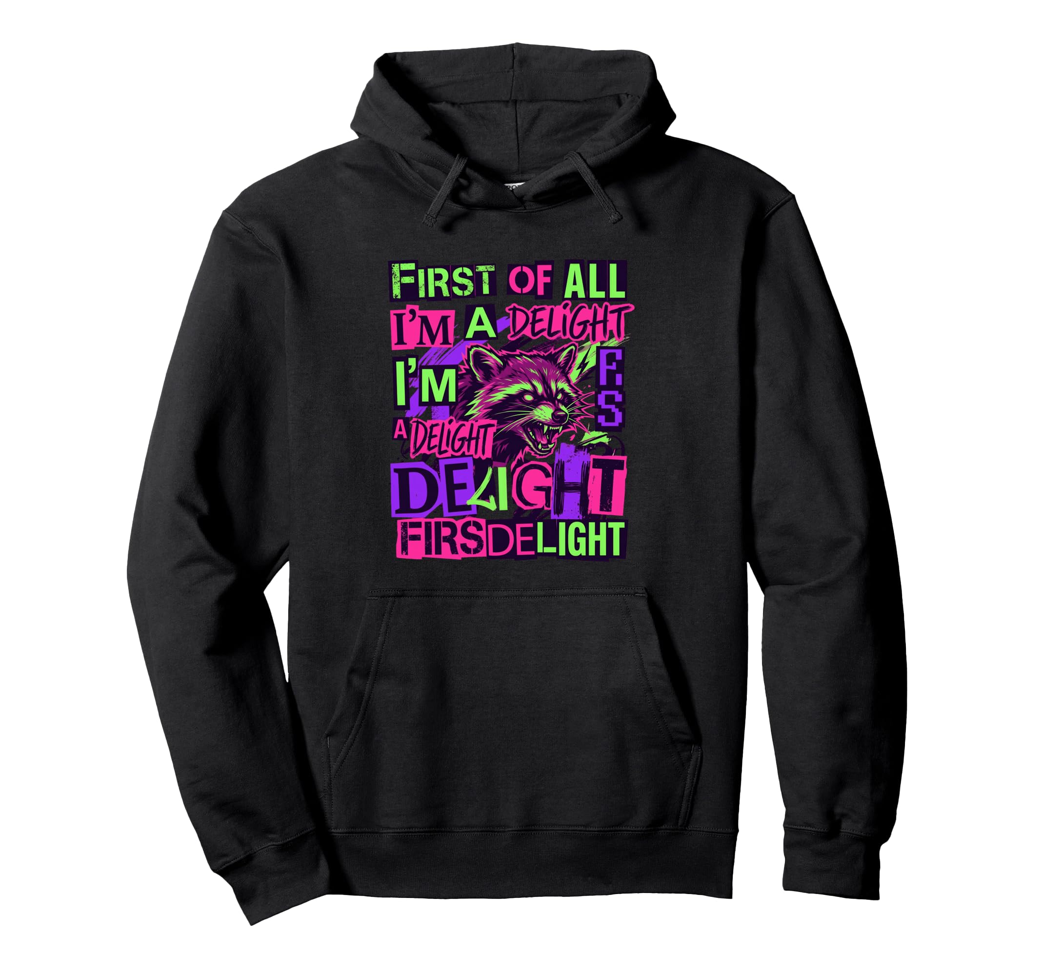Sassy Sarcastic Raccoon Funny Animal 80S Hoodie - Trendy Graphic Unisex - T-Shirt, Sweatshirt, Hoodie