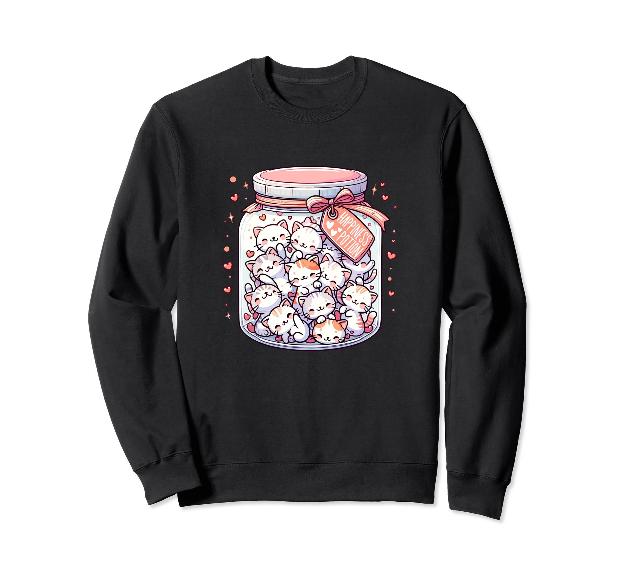 Cats Jam Jar Kawaii Pet Mental Health Sweatshirt - Minimalist Print Unisex - T-Shirt, Sweatshirt, Hoodie