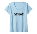 Womens Overthinker Black Lettering V T-Shirt - Unique Graphic Men Women - T-Shirt, Sweatshirt, Hoodie