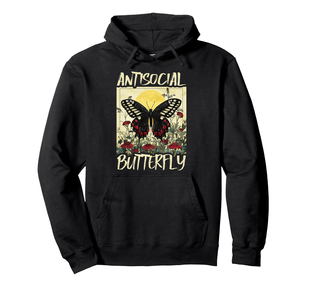 Antisocial Butterfly Hoodie - Trendy Graphic for Adults - T-Shirt, Sweatshirt, Hoodie