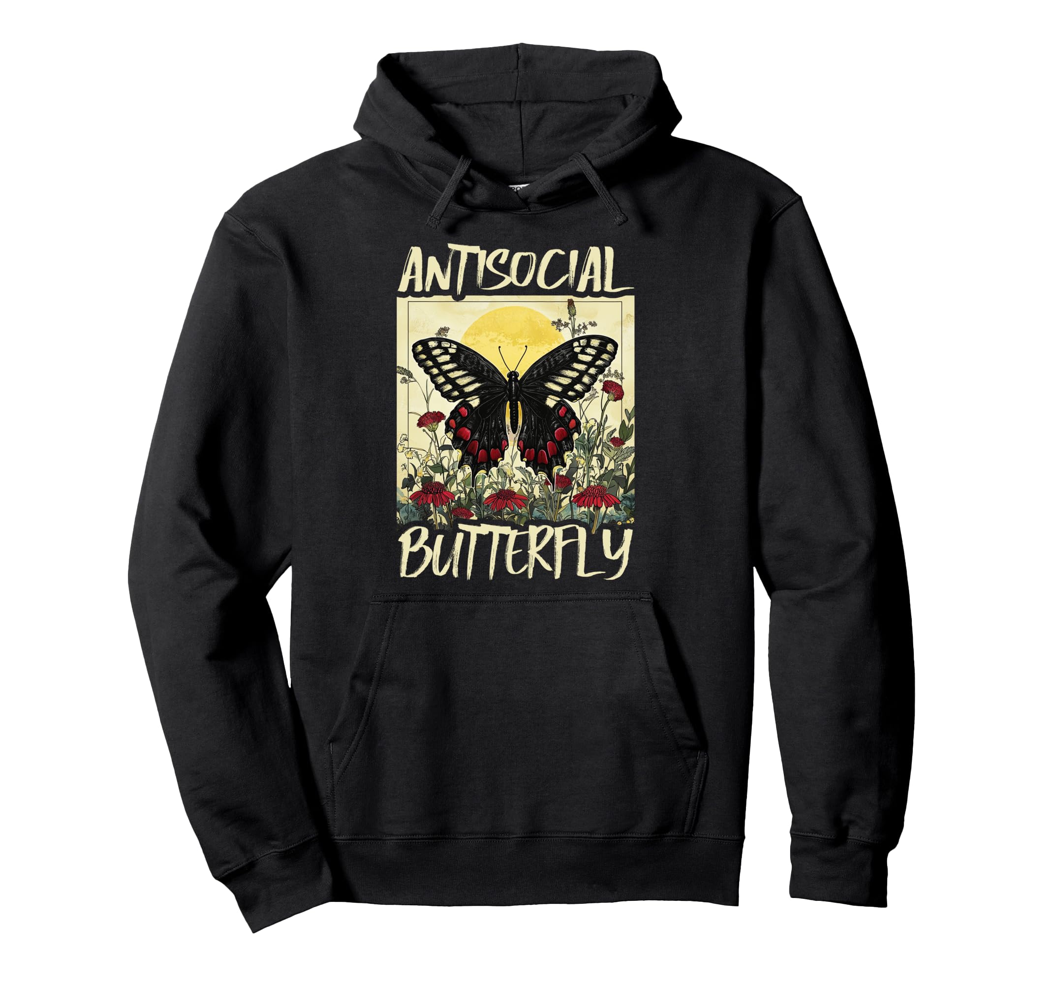Antisocial Butterfly Hoodie - Trendy Graphic for Adults - T-Shirt, Sweatshirt, Hoodie