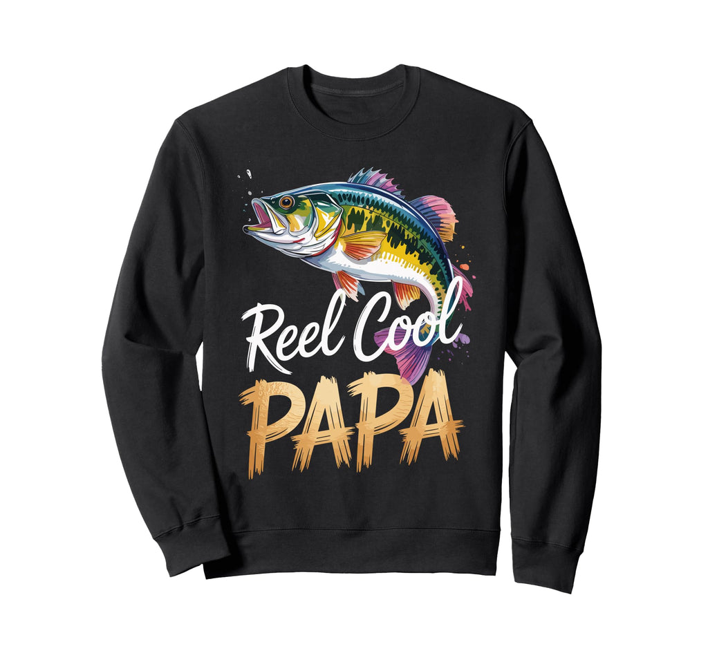 Reel Papa Fishing Lover Grandpa Sweatshirt - Casual Everyday Wear Unisex - T-Shirt, Sweatshirt, Hoodie