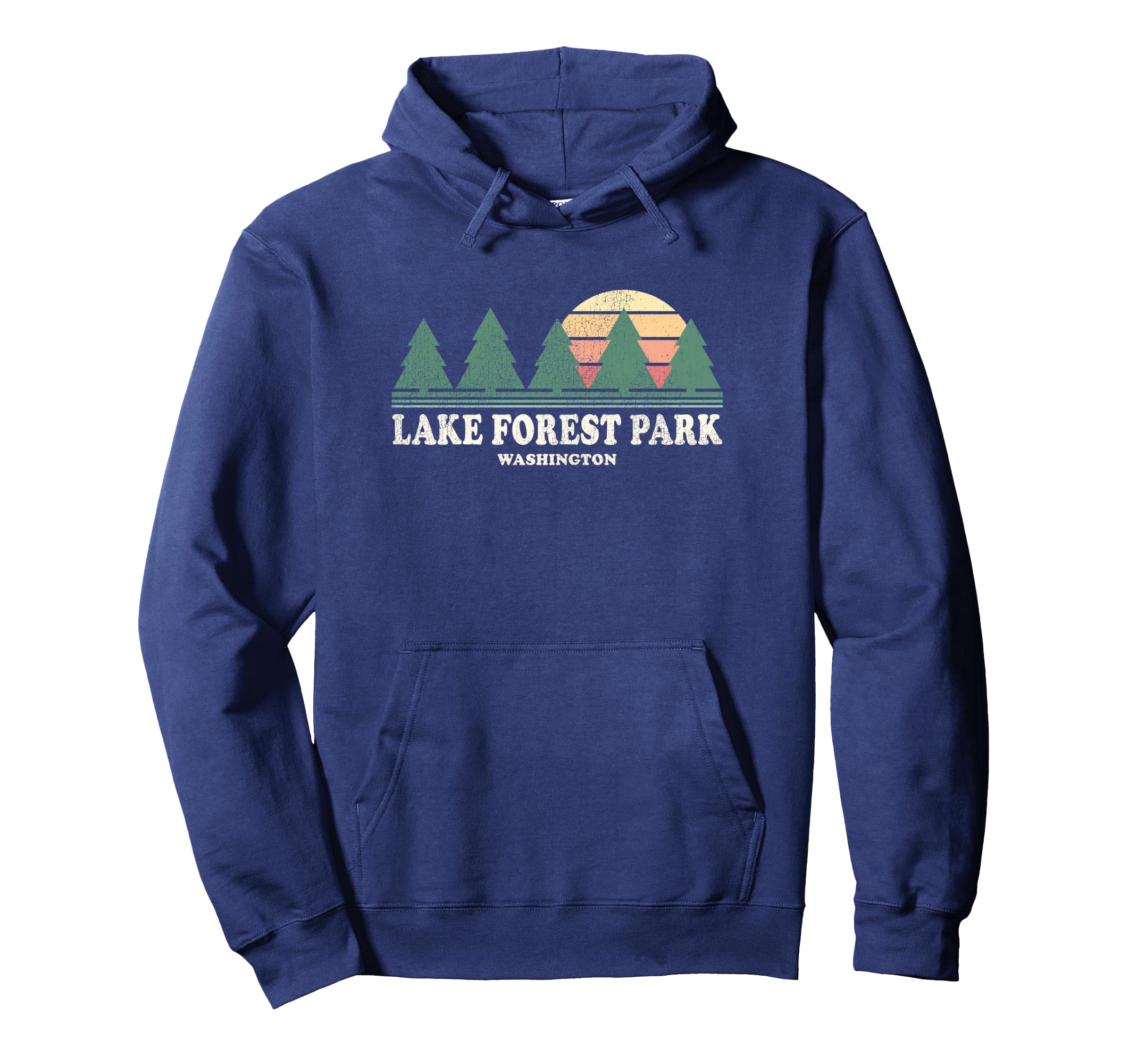 Lake Forest Park Wa Throwback 70S Hoodie - Unique Graphic Unisex - T-Shirt, Sweatshirt, Hoodie