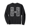 Capital Letter H Floral Chic Boho Sweatshirt - Custom Art Print for Adults - T-Shirt, Sweatshirt, Hoodie
