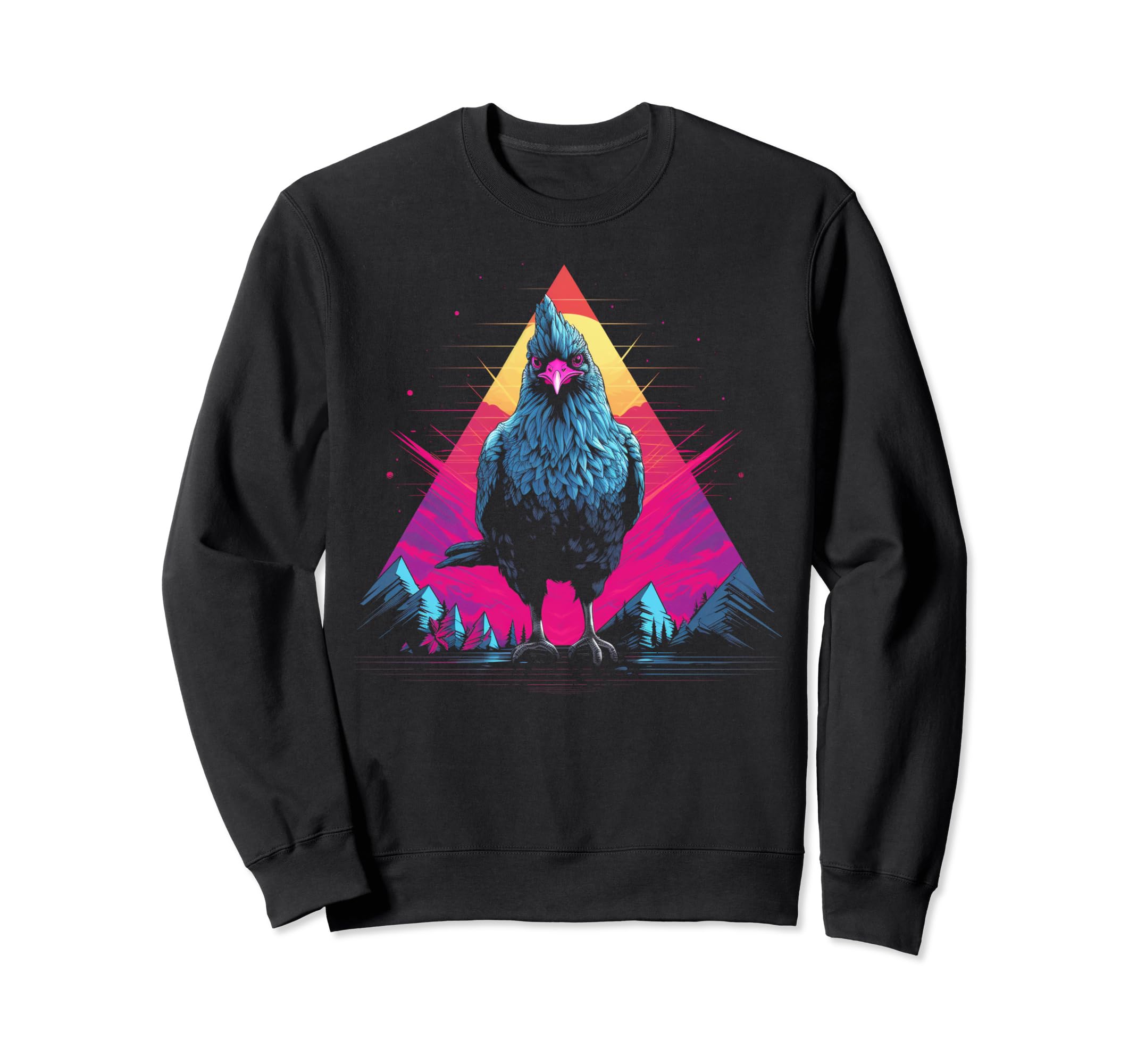 Chicken Vaporwave Retrowave Sweatshirt - Fun Novelty Design Men Women - T-Shirt, Sweatshirt, Hoodie