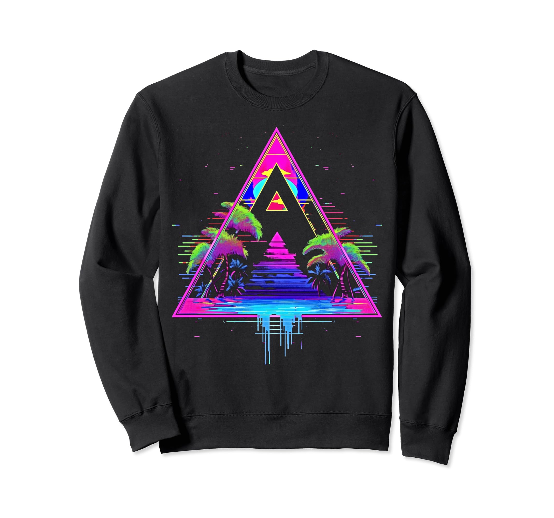 Synthwave Pyramid Cyberpunk 80S Sci Fi Sweatshirt - Novelty Apparel Unisex - T-Shirt, Sweatshirt, Hoodie