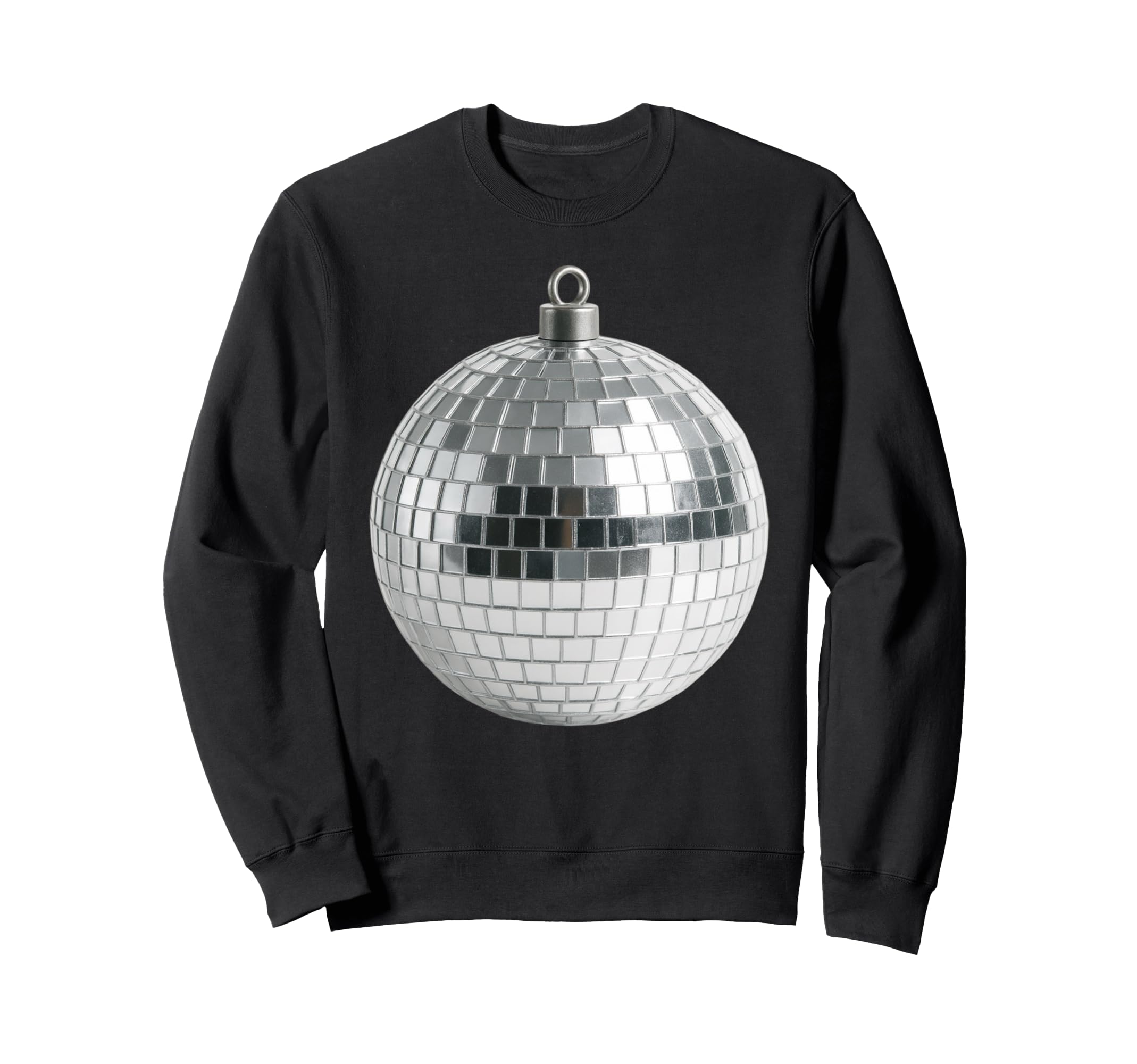 Silver Disco Ball Minimal Dancecore Sweatshirt - Unique Graphic Men Women - T-Shirt, Sweatshirt, Hoodie