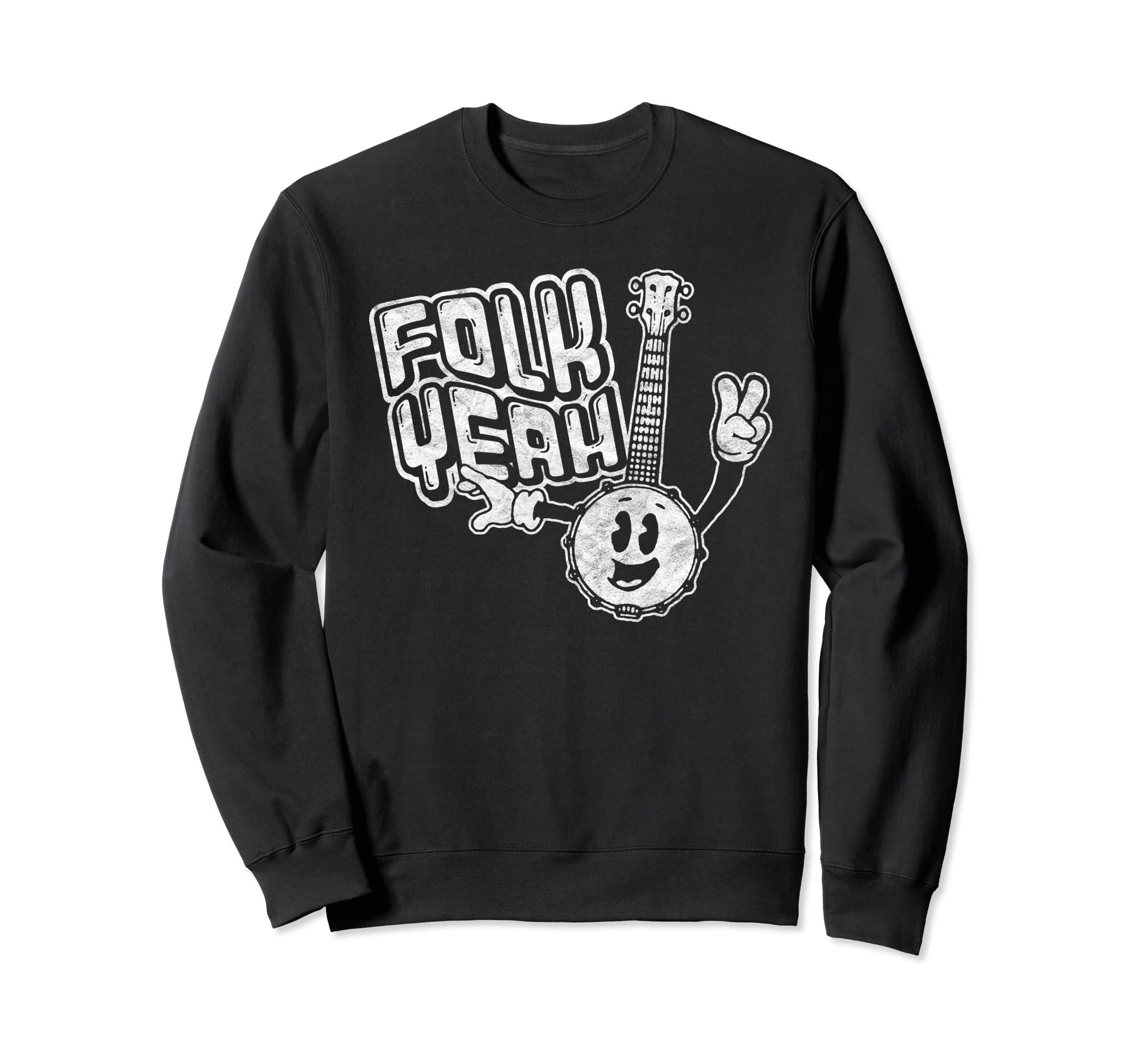 Folk Yeah Smiling Music Folk Sweatshirt - Minimalist Print for Adults - T-Shirt, Sweatshirt, Hoodie