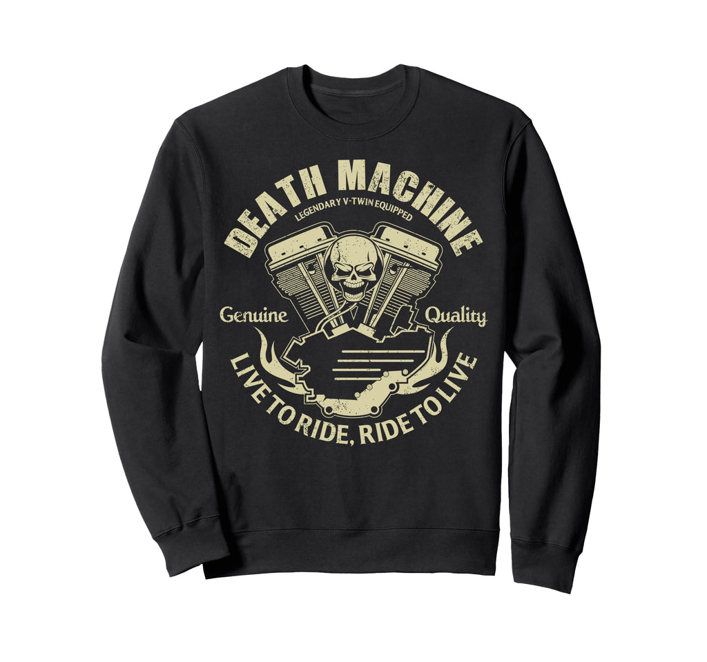 Death Mashine Biker Chopper Motorcycle Sweatshirt - Graphic Print Unisex - T-Shirt, Sweatshirt, Hoodie