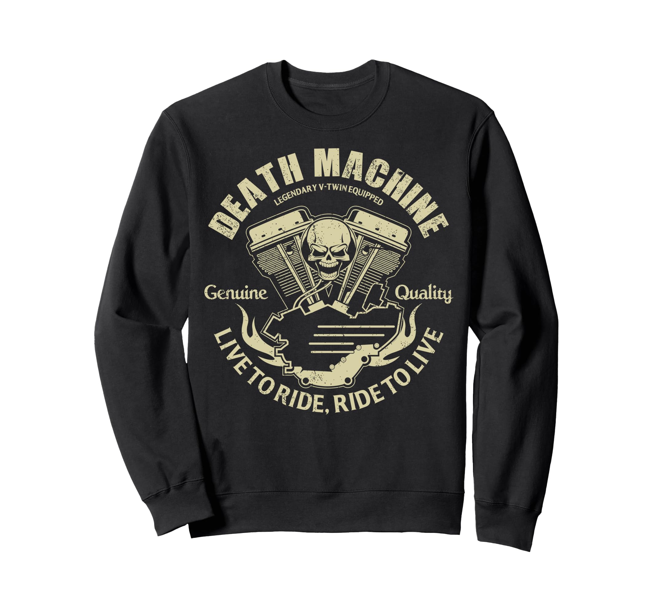 Death Mashine Biker Chopper Motorcycle Sweatshirt - Graphic Print Unisex - T-Shirt, Sweatshirt, Hoodie