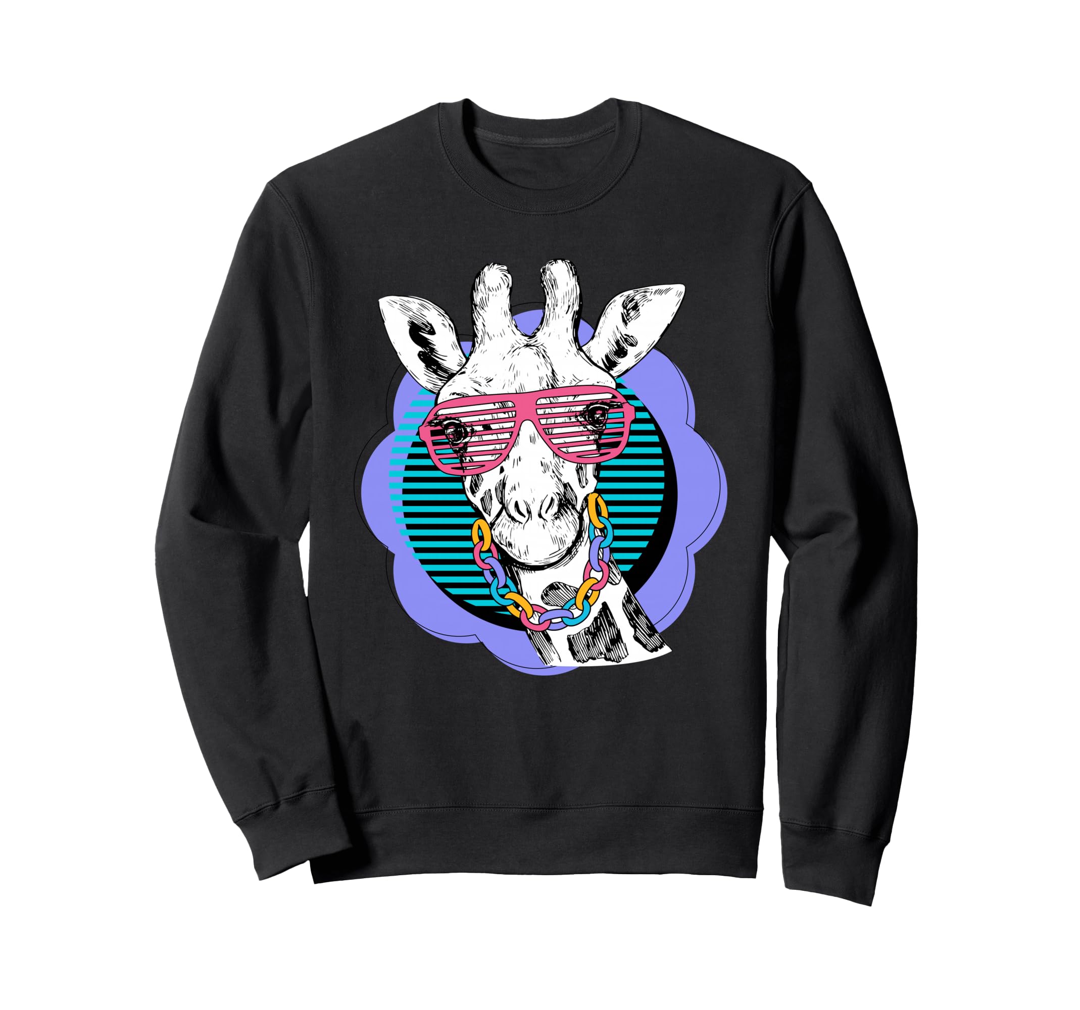Zebra Sunglasses Synthwave 80S 90S Sweatshirt - Graphic Print Unisex - T-Shirt, Sweatshirt, Hoodie