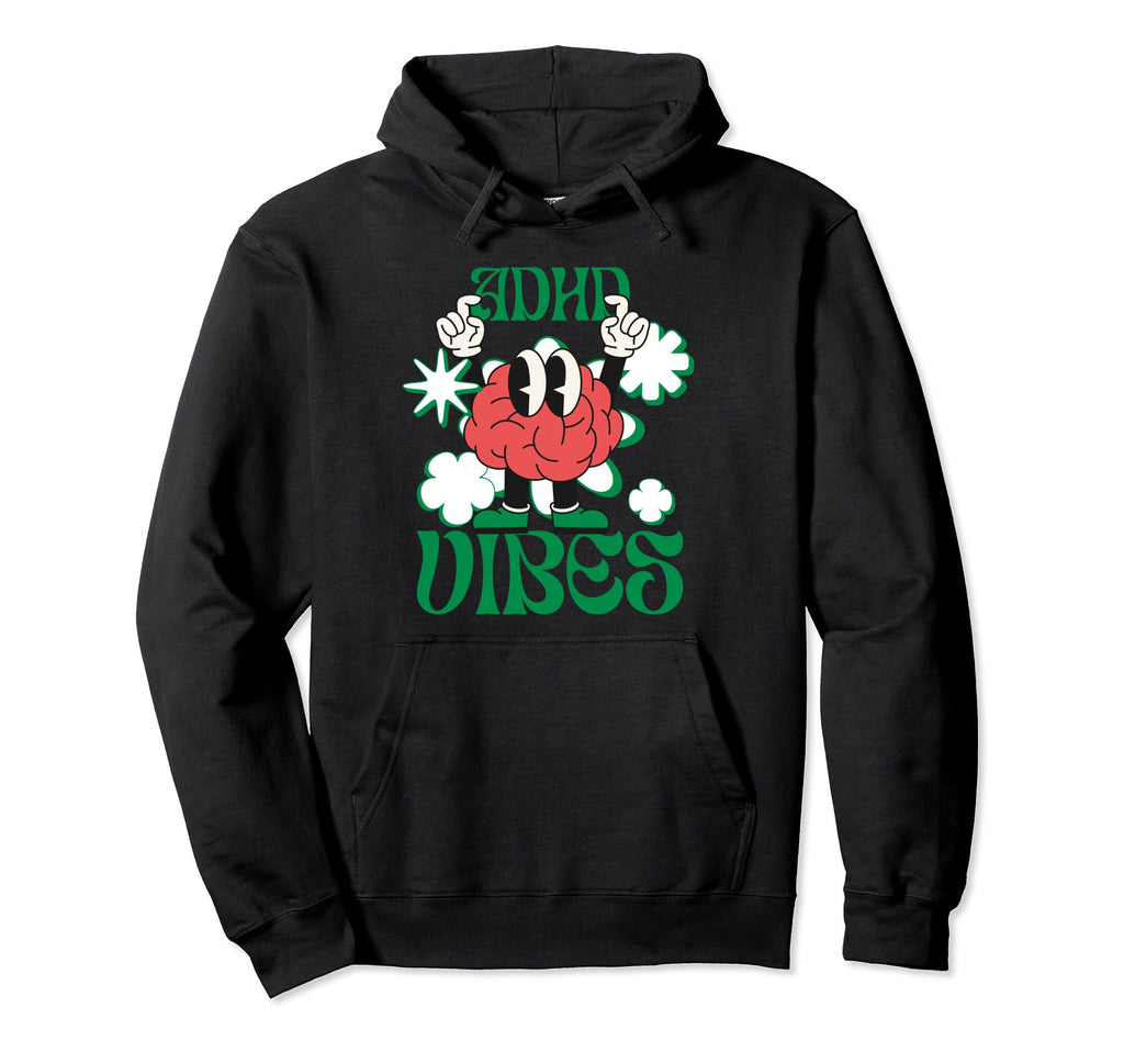 Funny Adhd Meme Brain Novelty Hoodie - Minimalist Print Men Women - T-Shirt, Sweatshirt, Hoodie