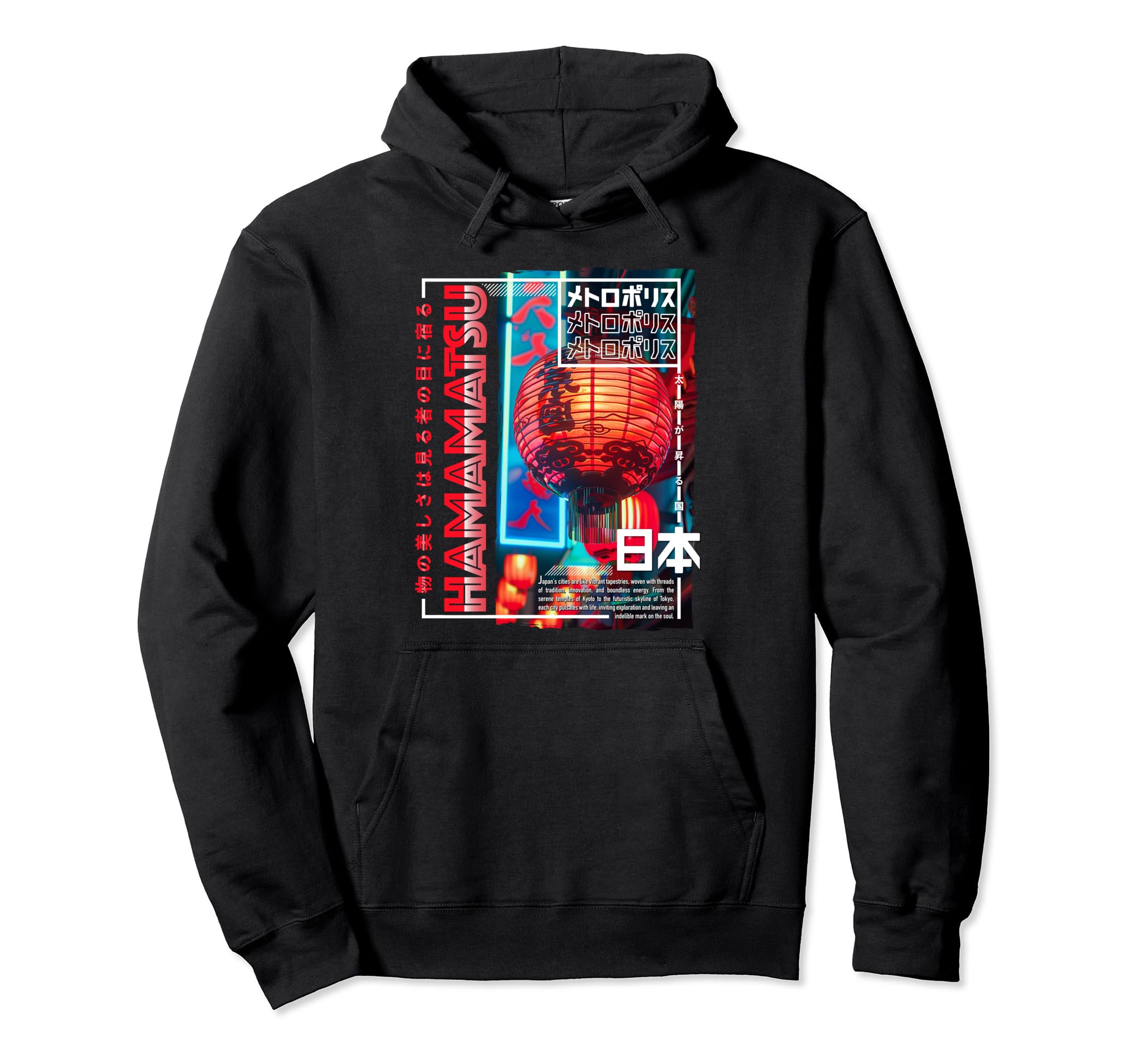 Hamamatsu City 80S Synthwave Lampion Hoodie - Aesthetic Graphic Men Women - T-Shirt, Sweatshirt, Hoodie
