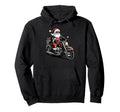 Santa Riding Motorcycle Bike Rock Hoodie - Trendy Graphic for Adults - T-Shirt, Sweatshirt, Hoodie