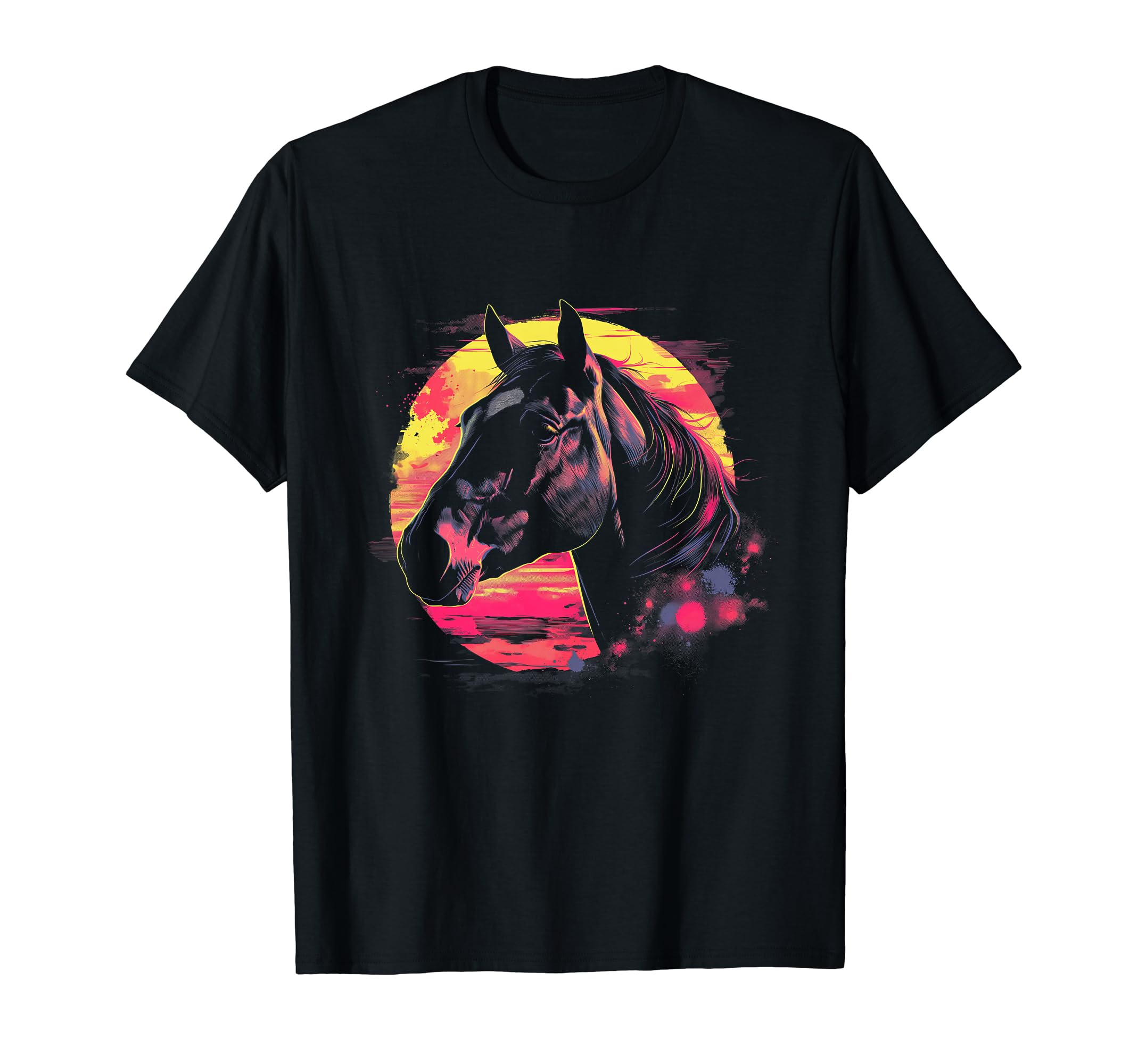 Horse Vaporwave Aesthetic Synthwave T-Shirt - Custom Art Print Men Women - T-Shirt, Sweatshirt, Hoodie