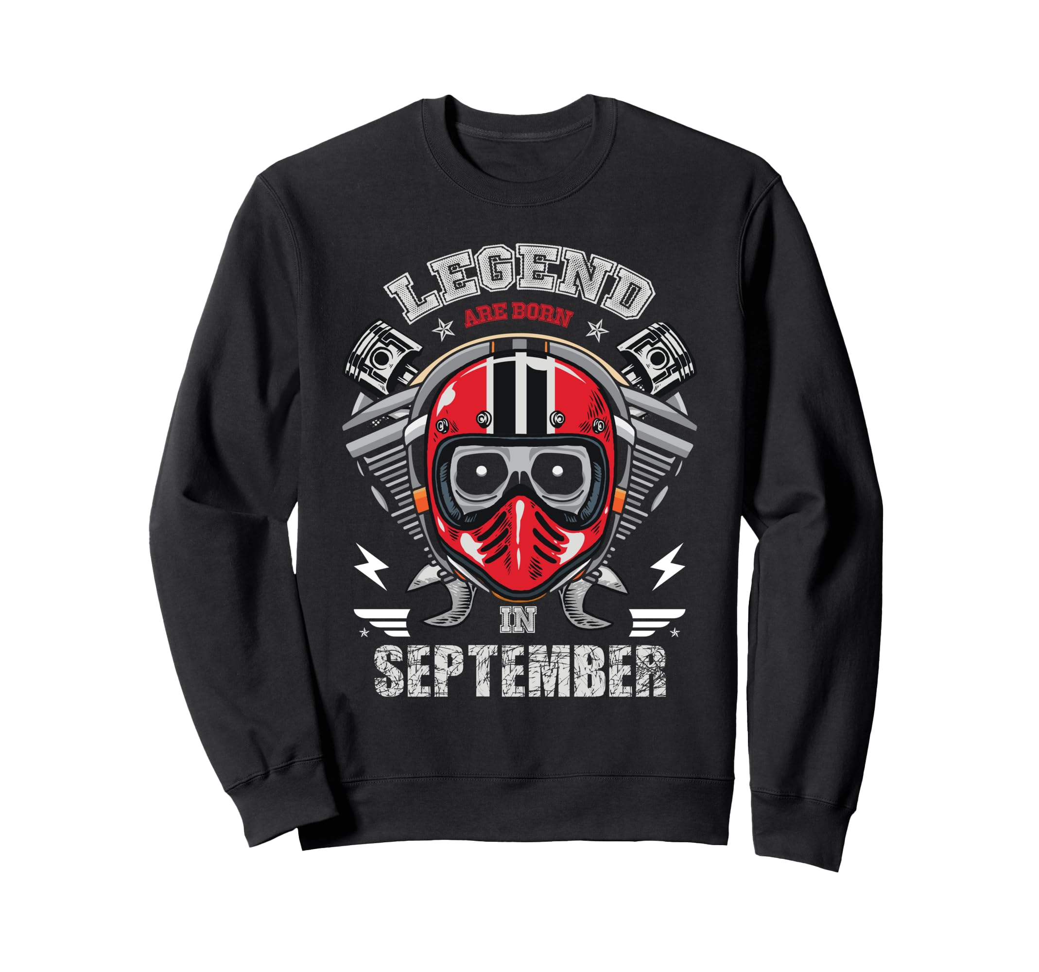 Biker Born September Motorcycle Sweatshirt - Novelty Apparel Men Women - T-Shirt, Sweatshirt, Hoodie