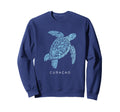 Tribal Sea Turtle Cura Ao West Sweatshirt - Minimalist Print for Adults - T-Shirt, Sweatshirt, Hoodie