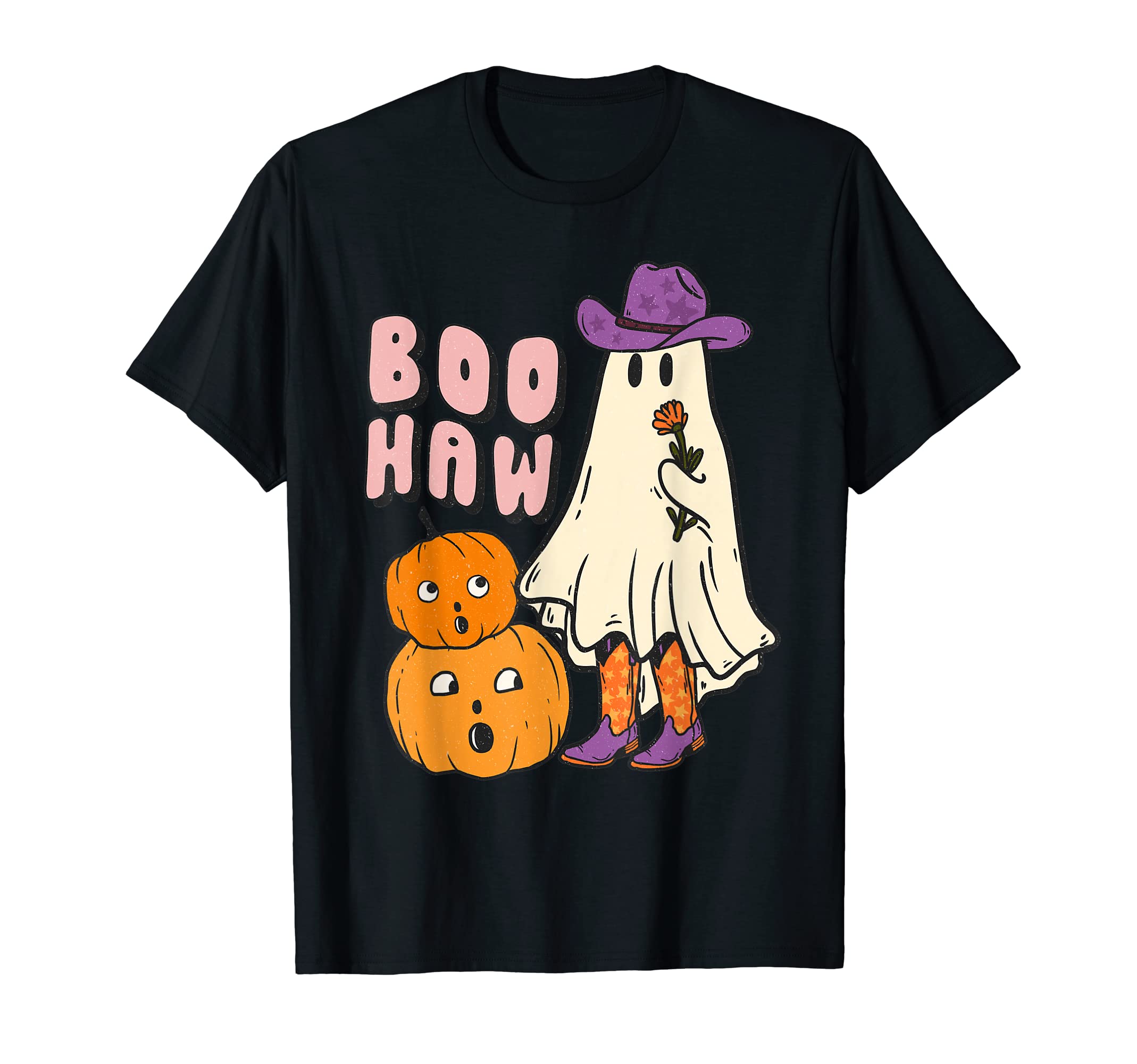 Boo Haw Ghost Autumn Western Cowboy T-Shirt - Unique Graphic Unisex - T-Shirt, Sweatshirt, Hoodie