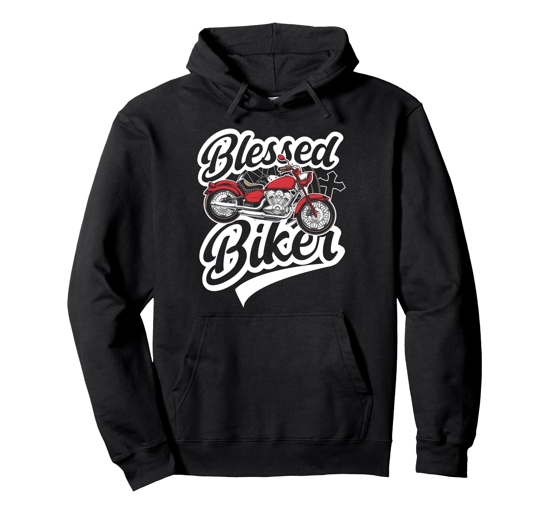 Christian Motorcycle Biker Blessed Hoodie - Custom Art Print for Adults - T-Shirt, Sweatshirt, Hoodie