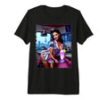 Sexy Sexy Brunette Waitress Pinup Tri T-Shirt - Trendy Graphic for Adults - T-Shirt, Sweatshirt, Hoodie