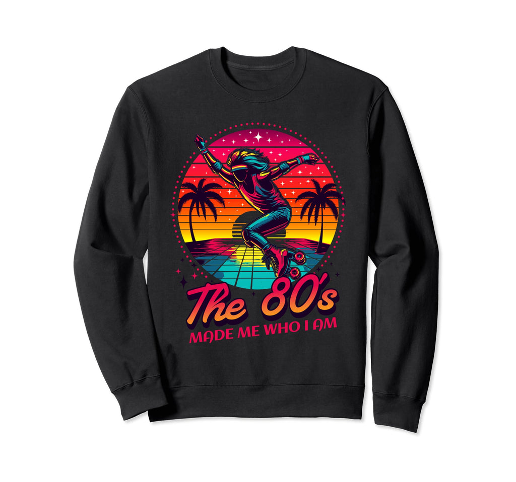 80S Roller Skater Artwork Sweatshirt - Casual Everyday Wear Men Women - T-Shirt, Sweatshirt, Hoodie