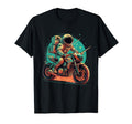 Astronaut Riding Motorcycle Space T-Shirt - Graphic Print Men Women - T-Shirt, Sweatshirt, Hoodie