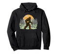 Vinyl Record Bigfoot Sasquatch Hoodie - Casual Everyday Wear Men Women - T-Shirt, Sweatshirt, Hoodie