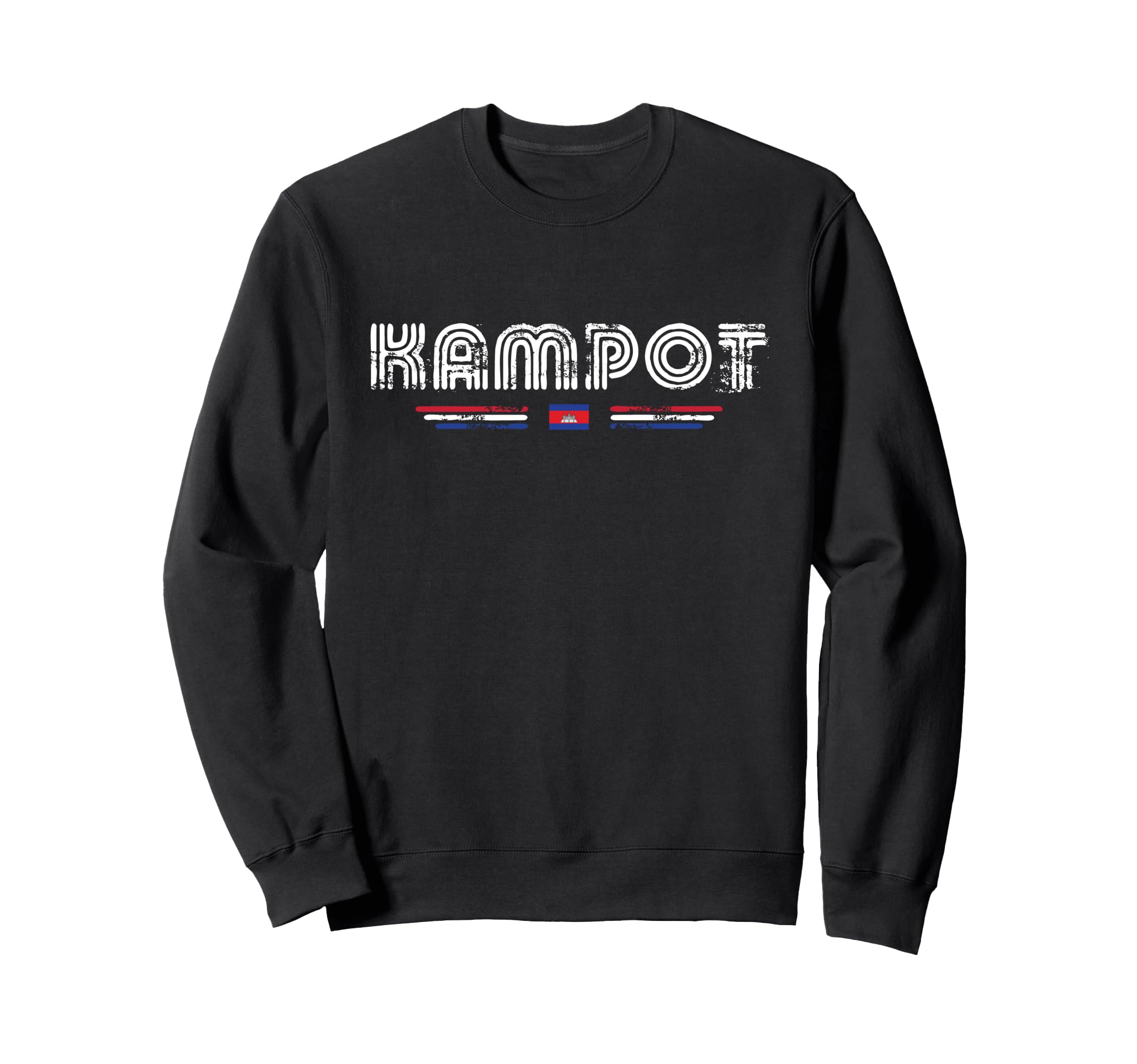 Kampot Cambodia 70S 80S Type Flag Sweatshirt - Trendy Graphic Unisex - T-Shirt, Sweatshirt, Hoodie
