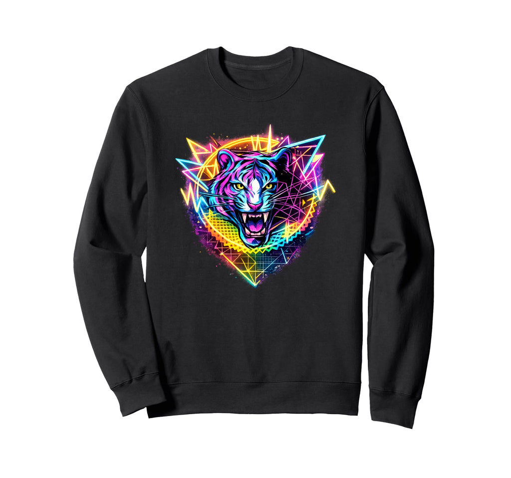 80S 90S Tiger Geometric Sweatshirt - Casual Everyday Wear Men Women - T-Shirt, Sweatshirt, Hoodie
