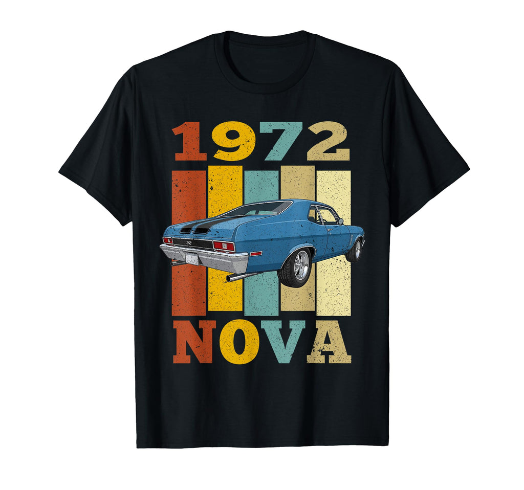 1972 72 Nova Silhouette Muscle Car T-Shirt - Casual Everyday Wear Men Women - T-Shirt, Sweatshirt, Hoodie