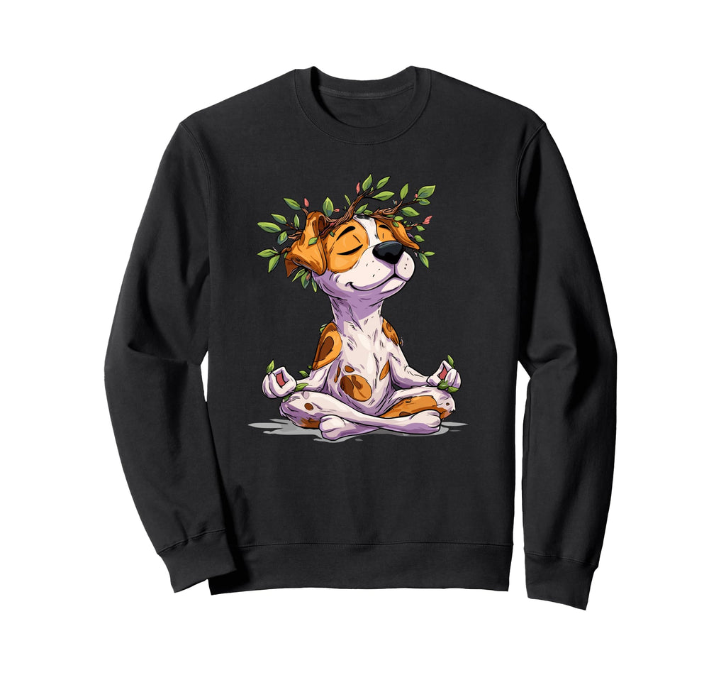 Meditating Dog Zen Yoga Puppy Sweatshirt - Casual Everyday Wear Unisex - T-Shirt, Sweatshirt, Hoodie