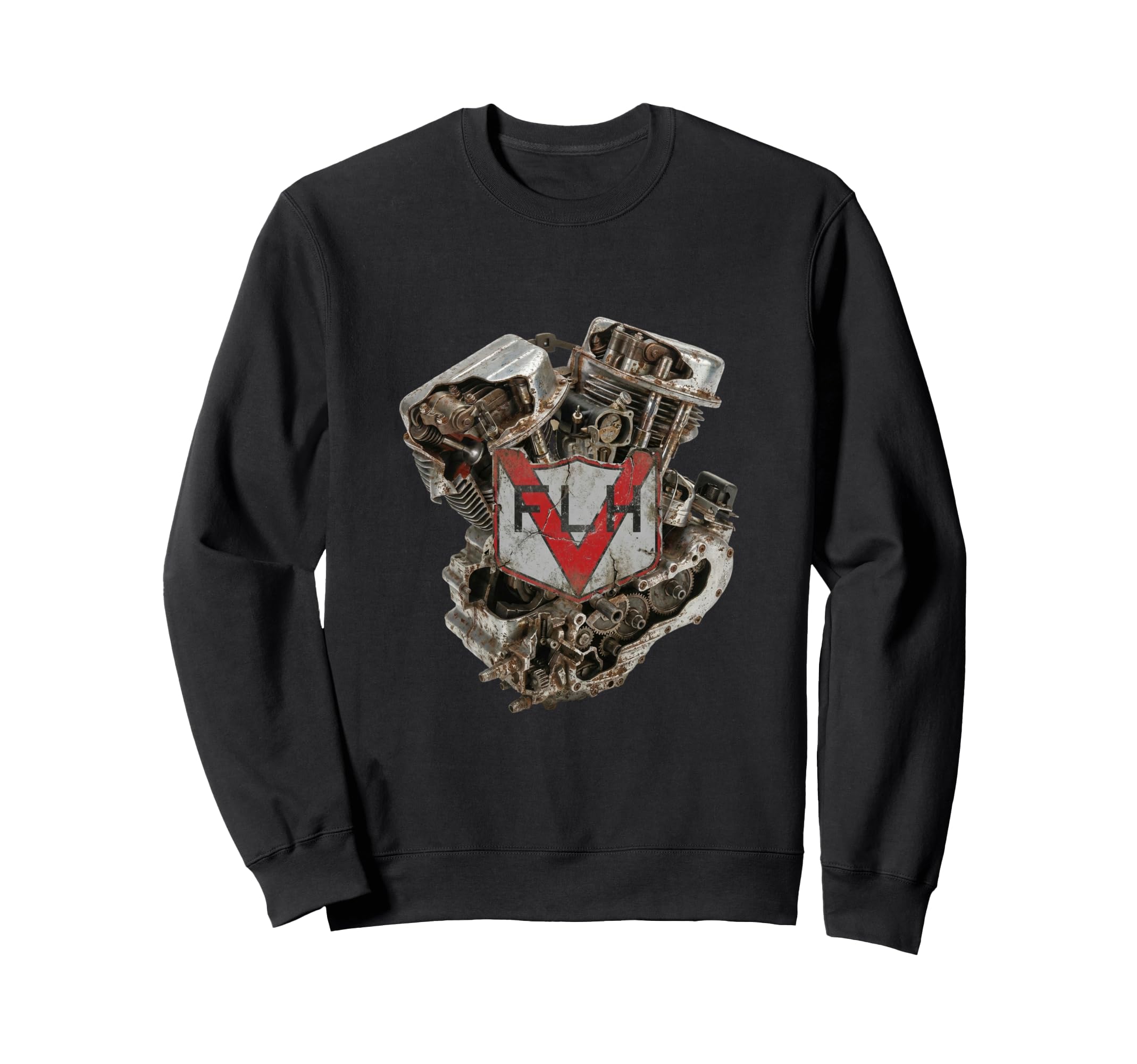 Flh V Twin Engine Motorcycle Mechanic Sweatshirt - Minimalist Print Unisex - T-Shirt, Sweatshirt, Hoodie