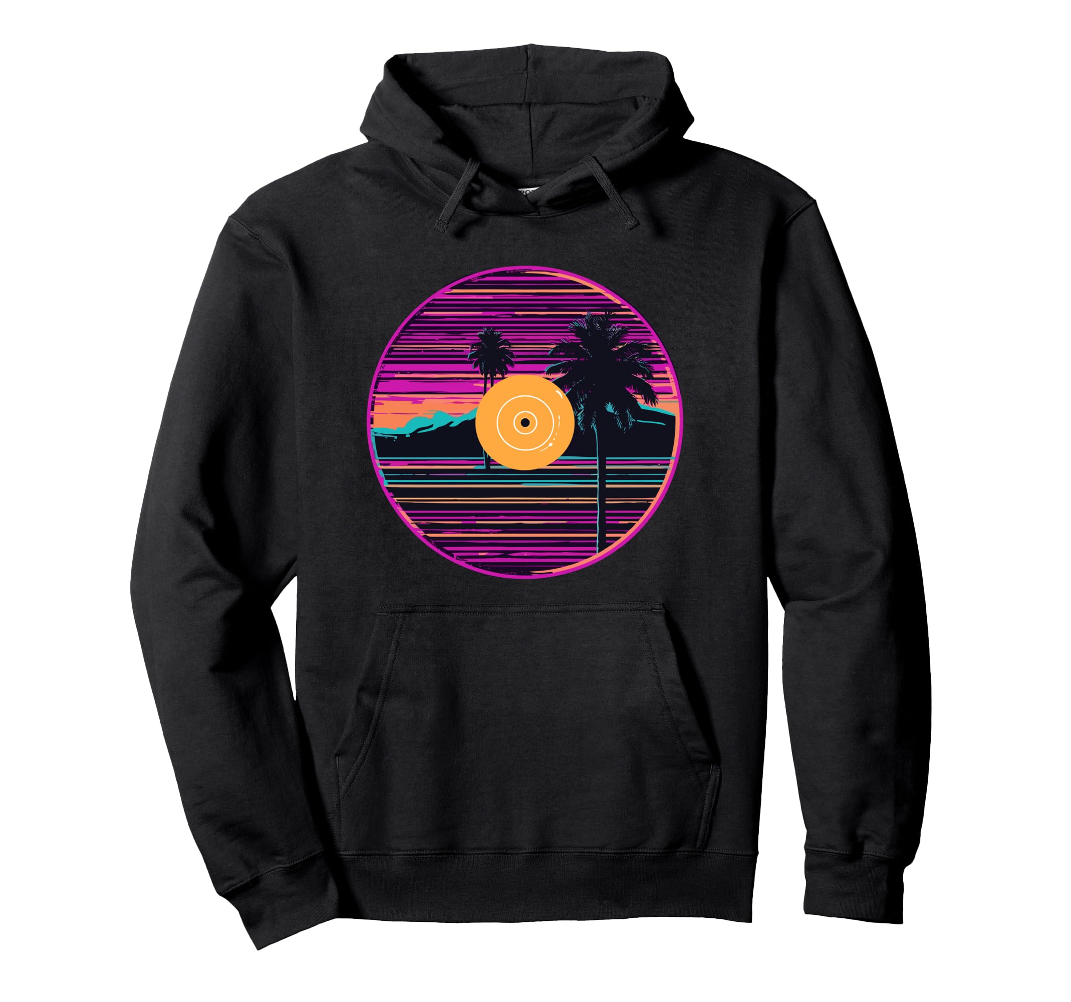 Vinyl Record Vaporwave Turntable Music Hoodie - Unique Graphic Men Women - T-Shirt, Sweatshirt, Hoodie