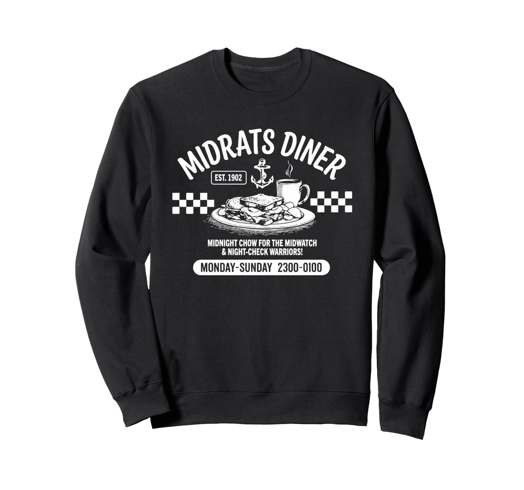 Midrats Diner Funny Sailor Sweatshirt - Fun Novelty Design for Adults - T-Shirt, Sweatshirt, Hoodie