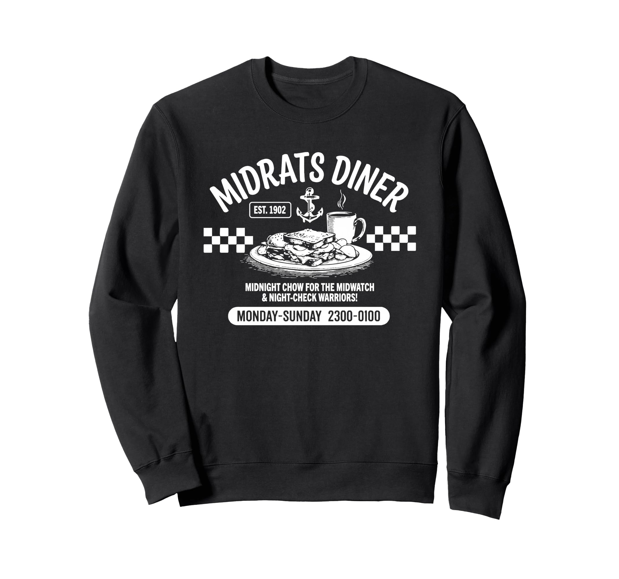 Midrats Diner Funny Sailor Sweatshirt - Fun Novelty Design for Adults - T-Shirt, Sweatshirt, Hoodie
