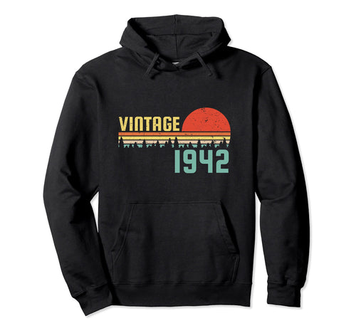 1942 80Th Birthday Sunset Themed Hoodie - Trendy Graphic for Adults - T-Shirt, Sweatshirt, Hoodie