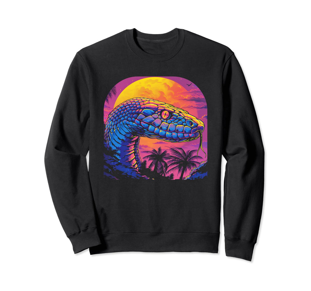 Snake Vaporwave Aesthetic Synthwave Sweatshirt - Streetwear Style Unisex - T-Shirt, Sweatshirt, Hoodie